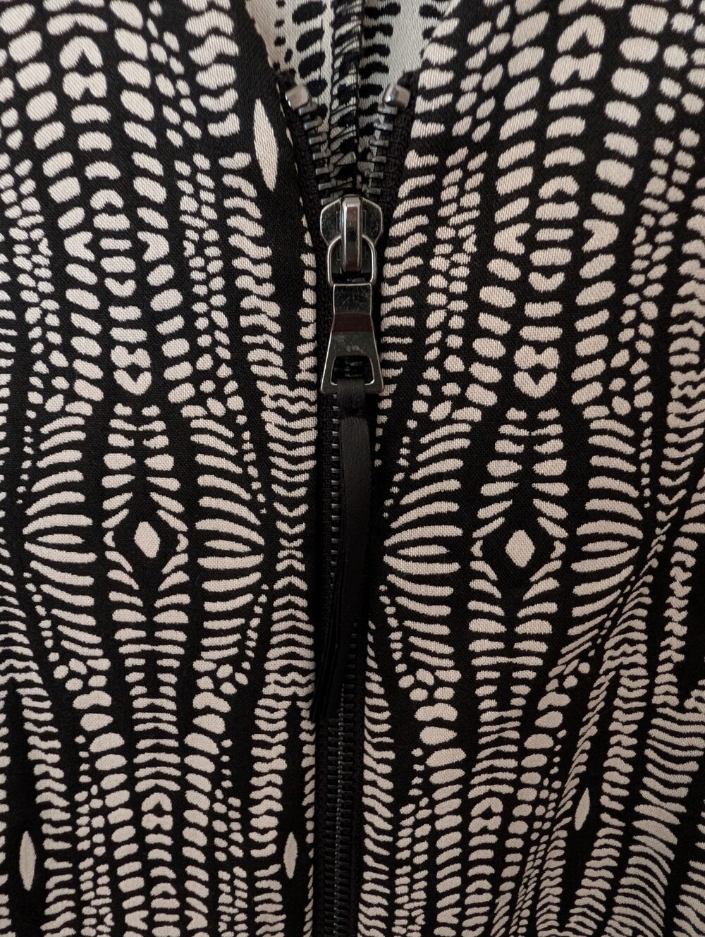 Lane Bryant Plus Size 14 Print Sleeveless Dress Black Cream Full Zippers NWT - Picture 4 of 6